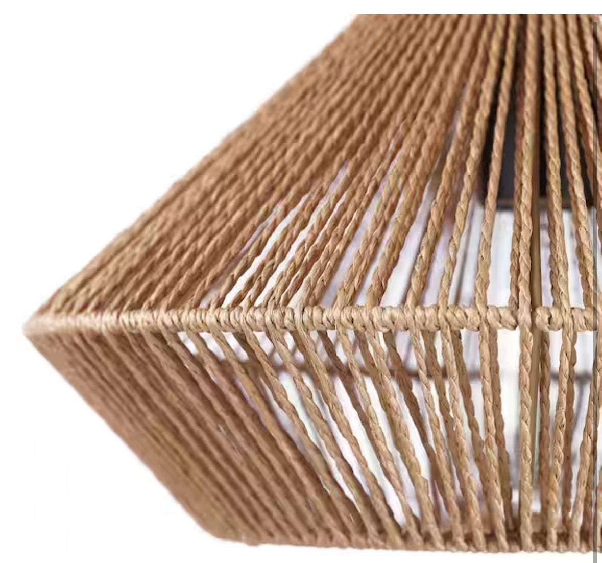 Hampton Bay Savannah 1 Light Matte Black Pendant Light With Paper Twine Shade For Cozy Modern Living