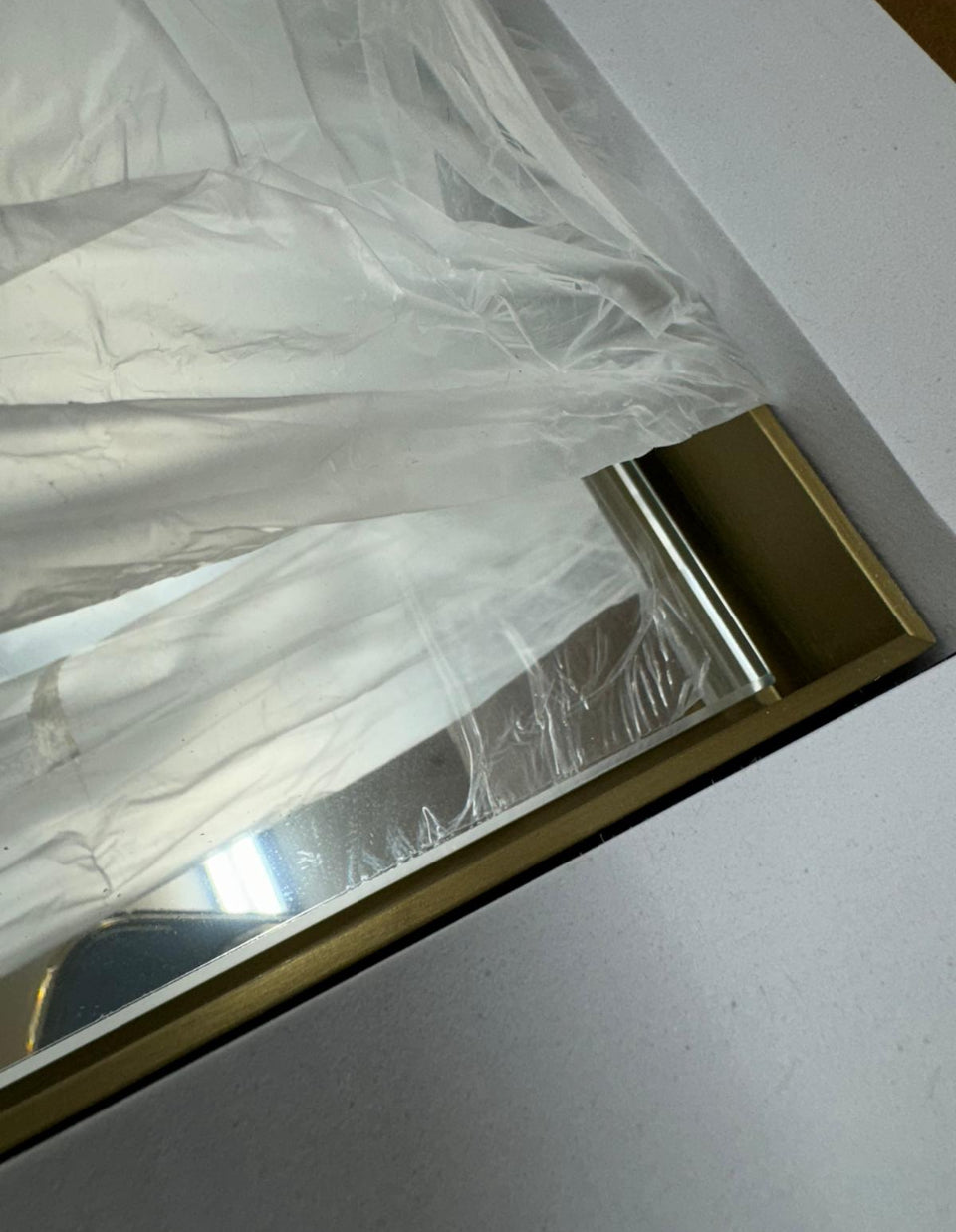 TETOTE Brushed Champagne Gold Bathroom Mirror 24x36 Inch Metal Frame For Modern Farmhouse Bathrooms