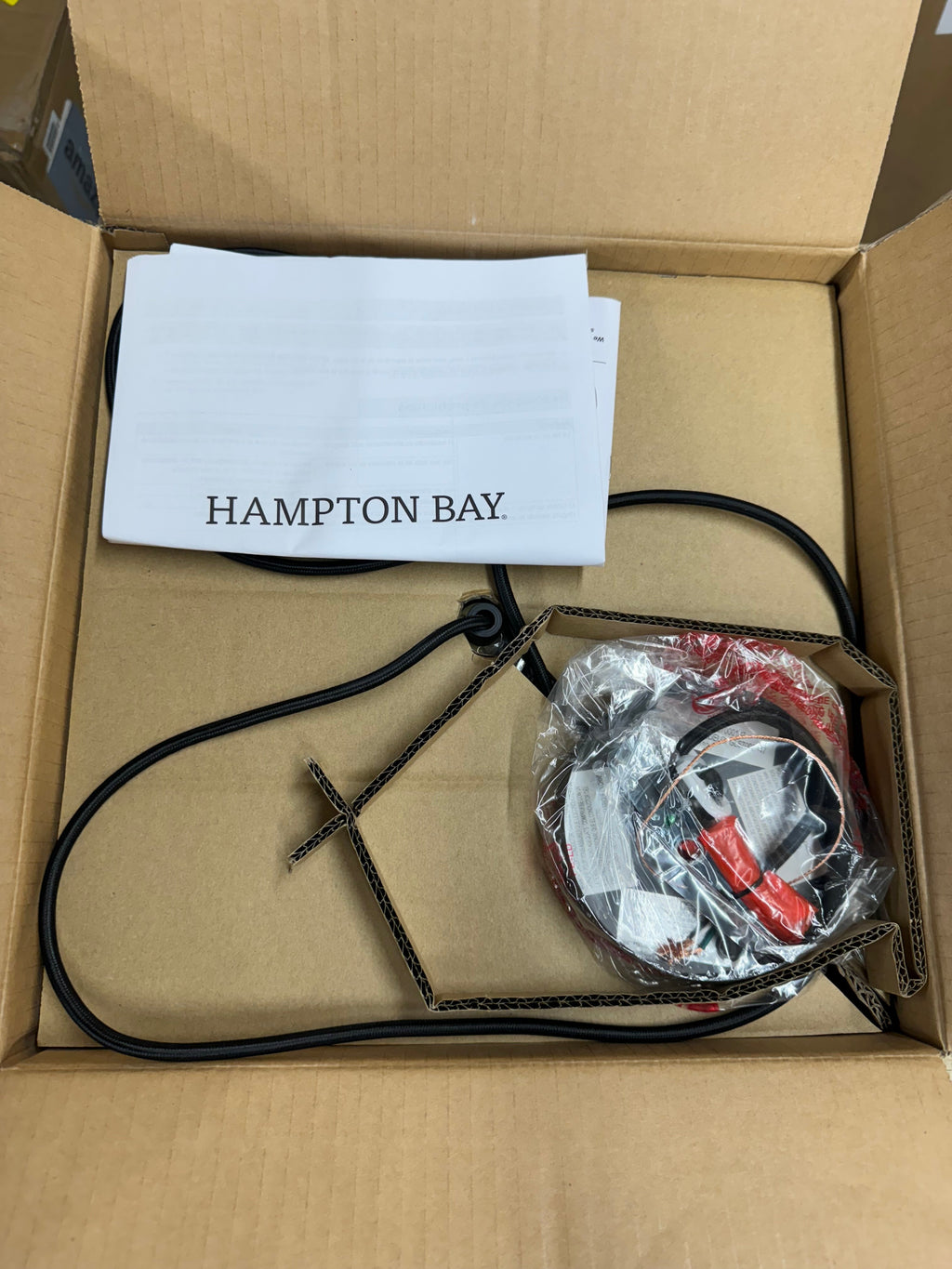 Hampton Bay Savannah 1 Light Matte Black Pendant Light With Paper Twine Shade For Cozy Modern Living