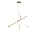 HUOKU LED Sputnik Chandelier Dimmable Integrated LED Rotatable Tubes Aged Brass For Dining Rooms