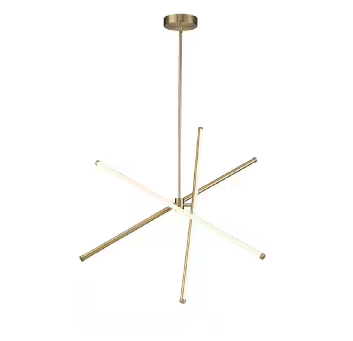 HUOKU LED Sputnik Chandelier Dimmable Integrated LED Rotatable Tubes Aged Brass For Dining Rooms