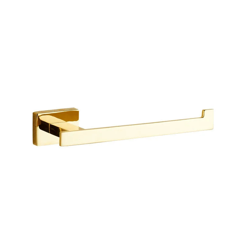 DecorBites™ Gold Towel Ranger: Brass Wall Mounted Bathroom Accessory Rack