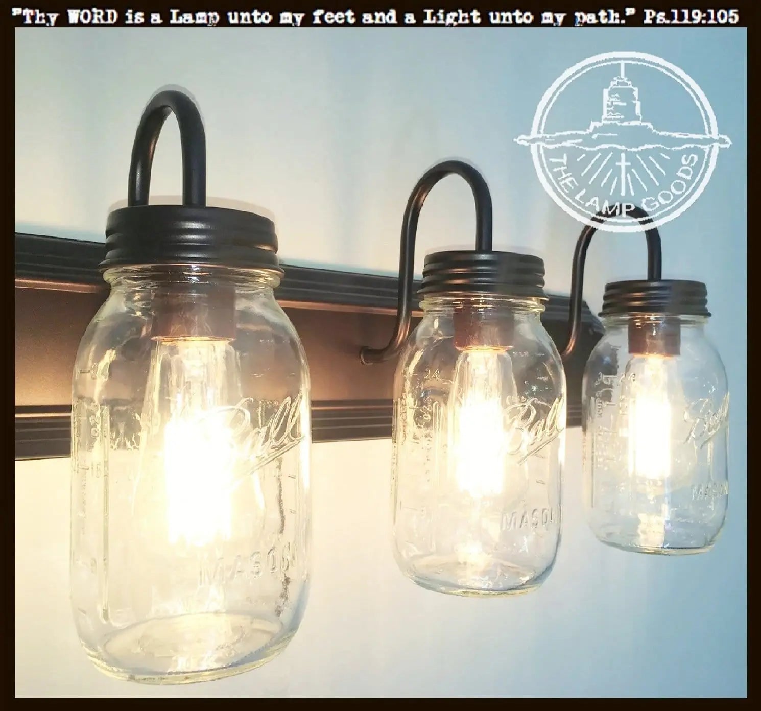 Mason Jar Vanity Light For Farmhouse Bathrooms Three Jar Shades Warm Ambience And Modern Glow