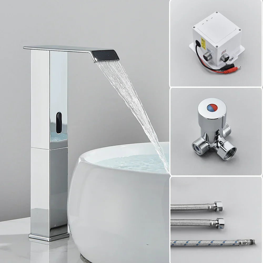 DecorBites™ Automatic Sensor Waterfall Basin Faucet - Touchless Bathroom Sink Tap
