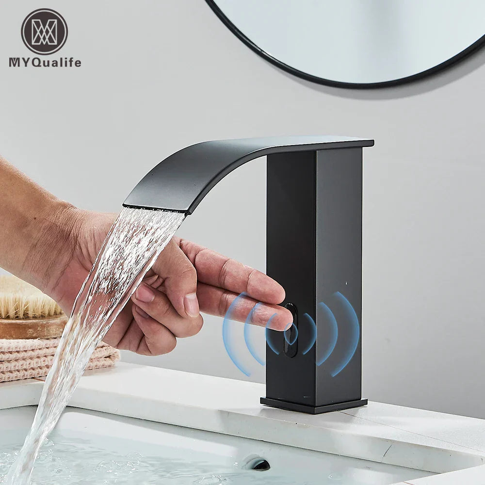 DecorBites™ Automatic Sensor Waterfall Basin Faucet - Touchless Bathroom Sink Tap