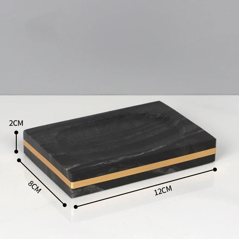 DecorBites™ Black Marble Bathroom Accessories Set