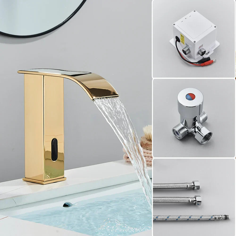 DecorBites™ Automatic Sensor Waterfall Basin Faucet - Touchless Bathroom Sink Tap