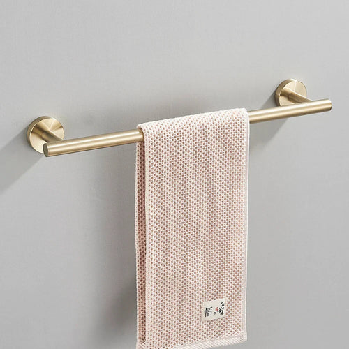 DecorBites Brushed Gold Bathroom Hardware Set Towel Bar Paper Holder Robe Hook Luxury Aluminum Finish For Homeowners