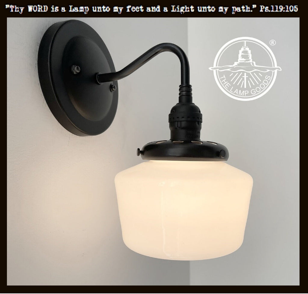 Milk Glass Wall Sconce By Small Schoolhouse Warm Glow Vintage Charm Compact Design For Bathrooms And Bedrooms