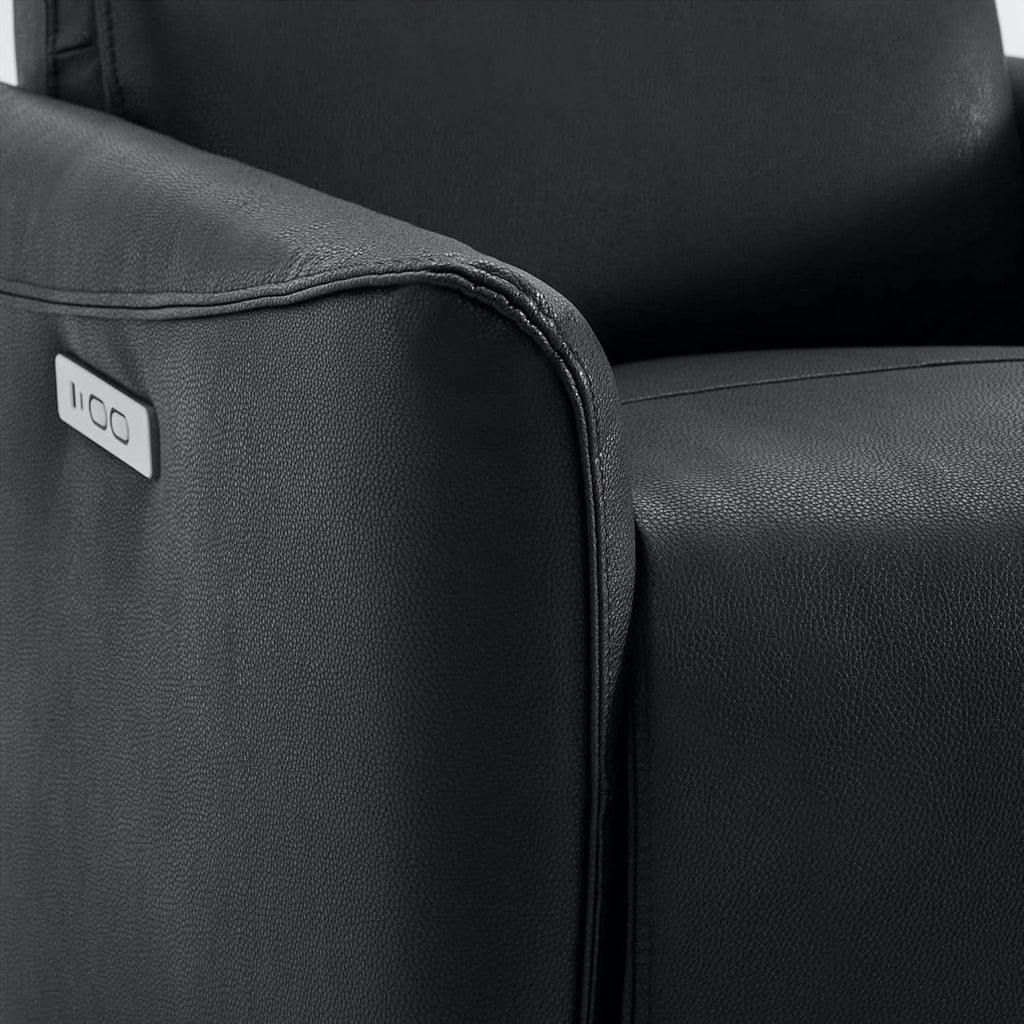 Power Recliner Chair USB Charging Lumbar Support Black