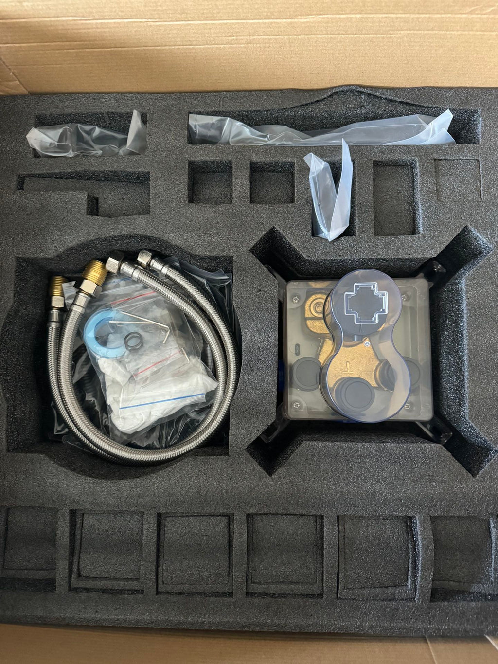 Trustmi Thermostatic Shower System Matte Black With Brass 3-Way Diverter Precise Temperature Control For Home Bathrooms