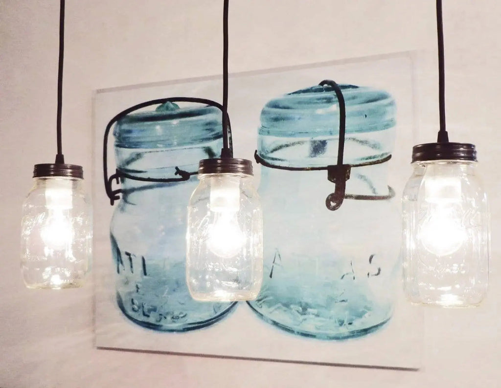 Mason Jar Track Lighting Pendant Trio Repositionable Ceiling Track Lights For Kitchen And Dining